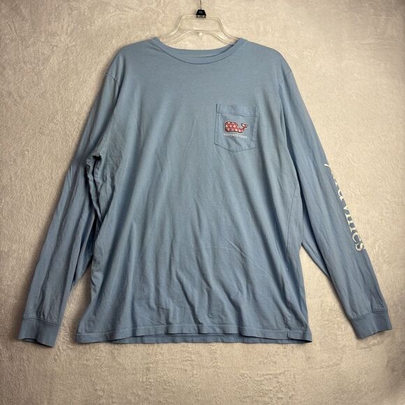 Vineyard Vines Other - Vineyard Vines Men's Pocket Front Shirt L Blue USA Flag Martha's Vineyard